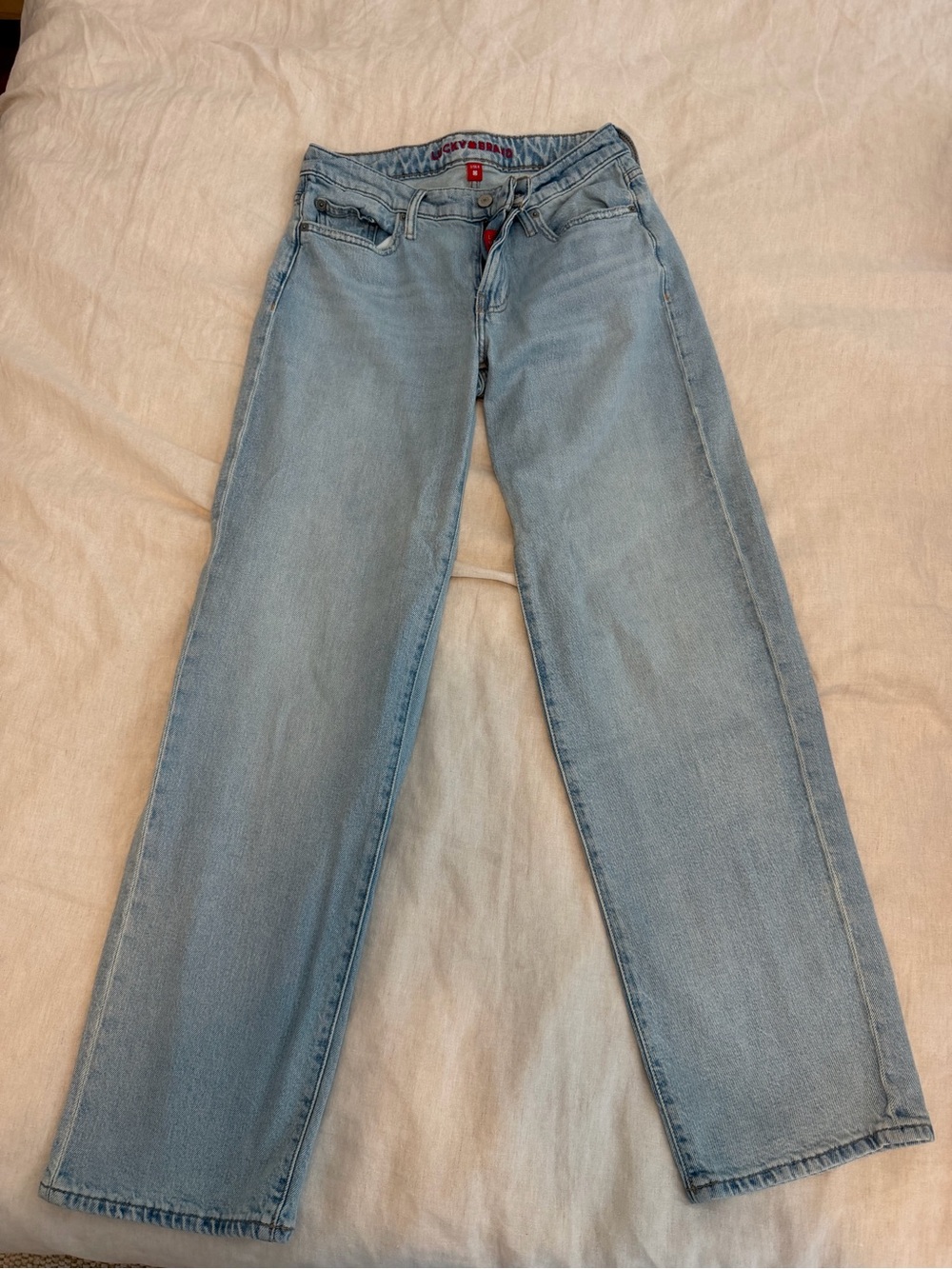 Lucky Brand Light Wash Blue The Baggy Straight Jeans - Size 2/26R - NWOT